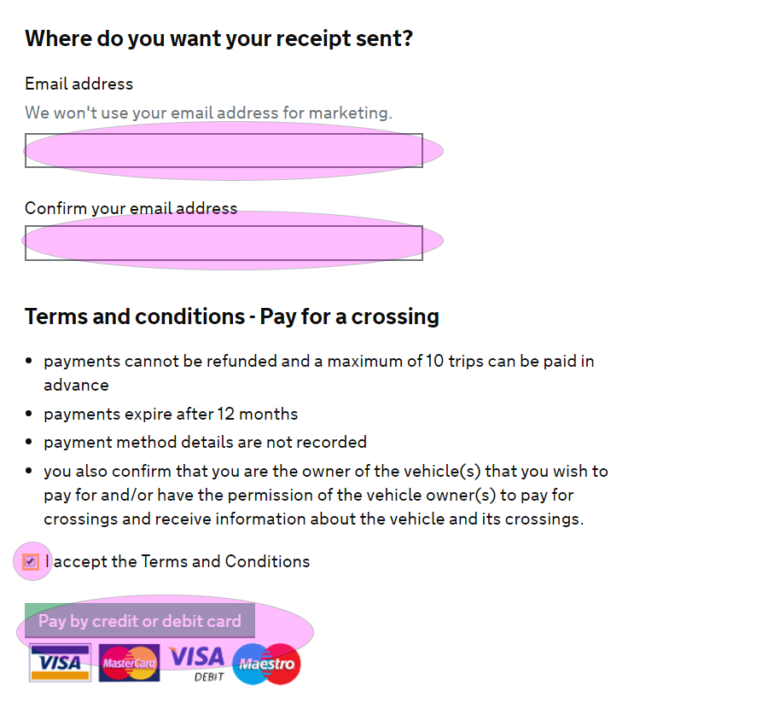 Dartford crossing pay Moving service