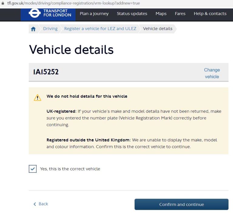 Instructions how to register to LEZ/ULEZ London Moving service