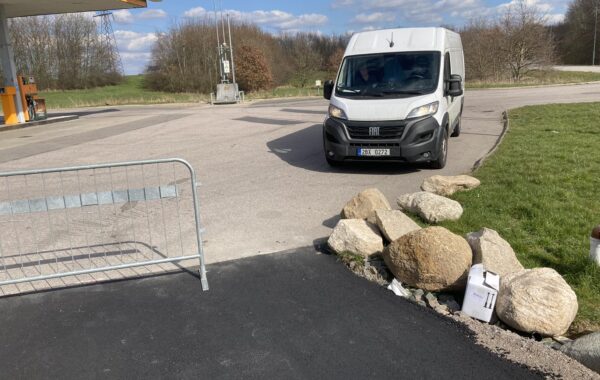 new-white-moving-van-uk-petrol-station