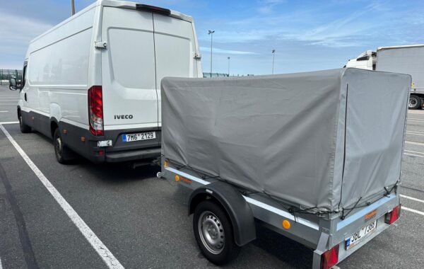 van with a small trailer